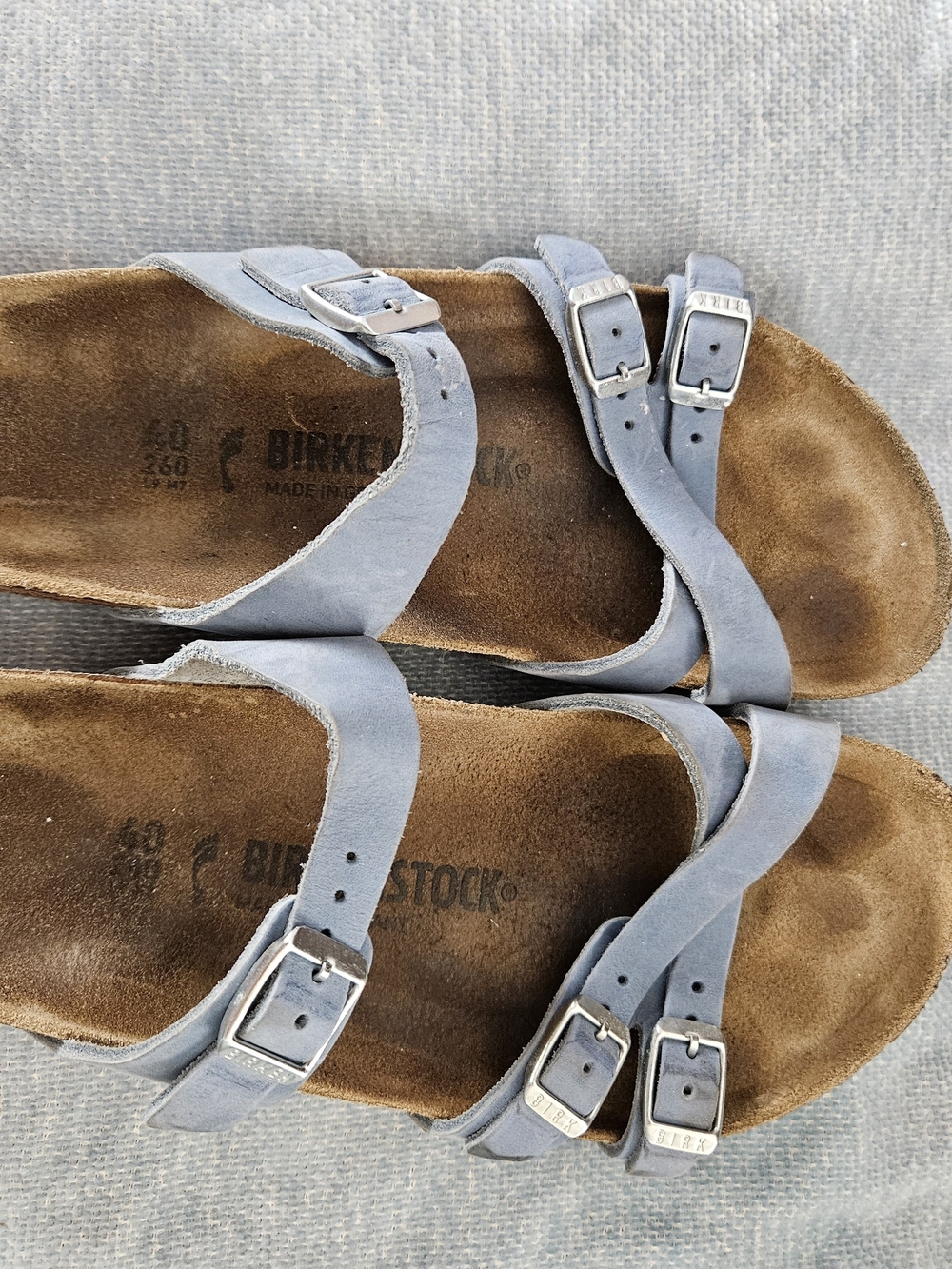 Birkenstock Women's Light Blue Suede Double Strap Sandals